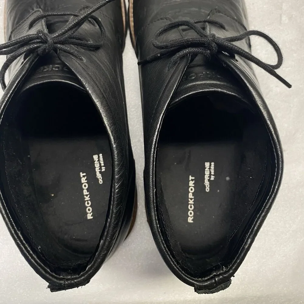 Rockport Chukka Boots Mens 11 Black Adiprene By Adidas Leather V74246